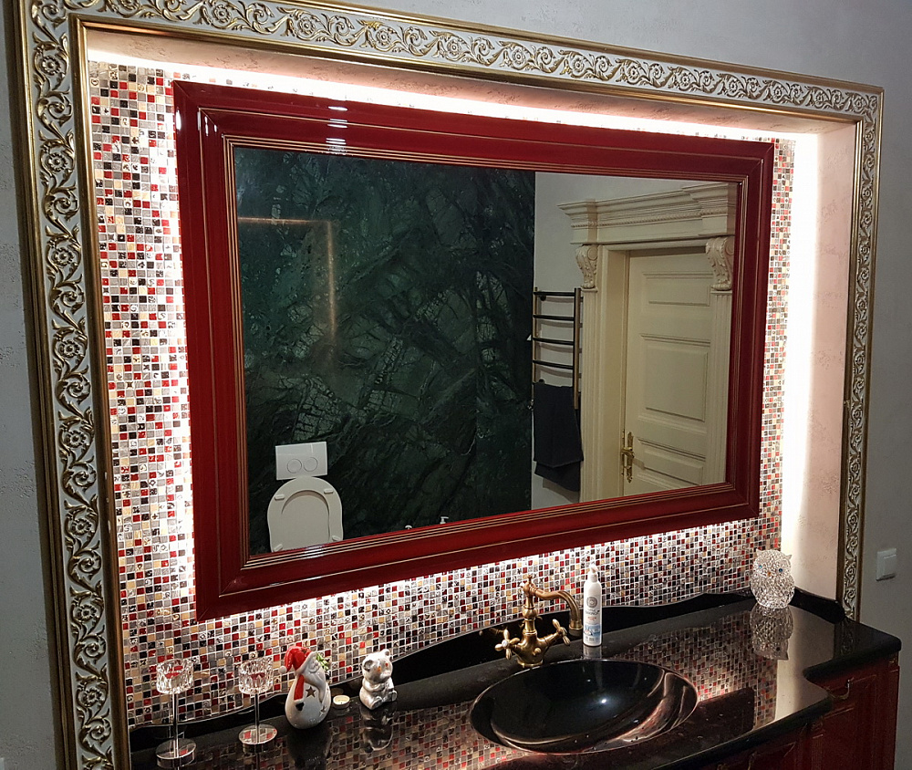Мебель для ванной на заказ в стиле неоклассика. Фасады "Леонардо". Цена 106 026 руб.